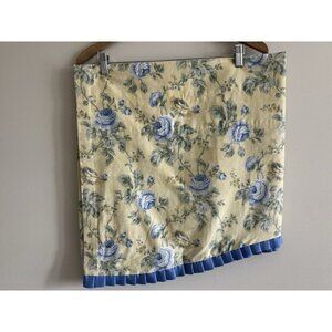 Waverly 1 Window Valance Yellow Floral Blue Roses Scalloped 20"x78" French